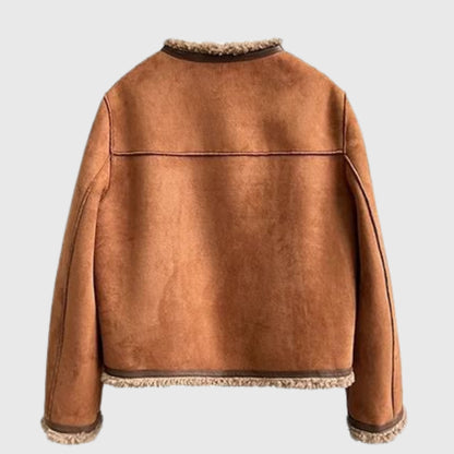 Charlene | Buttonless Sheepskin Jacket