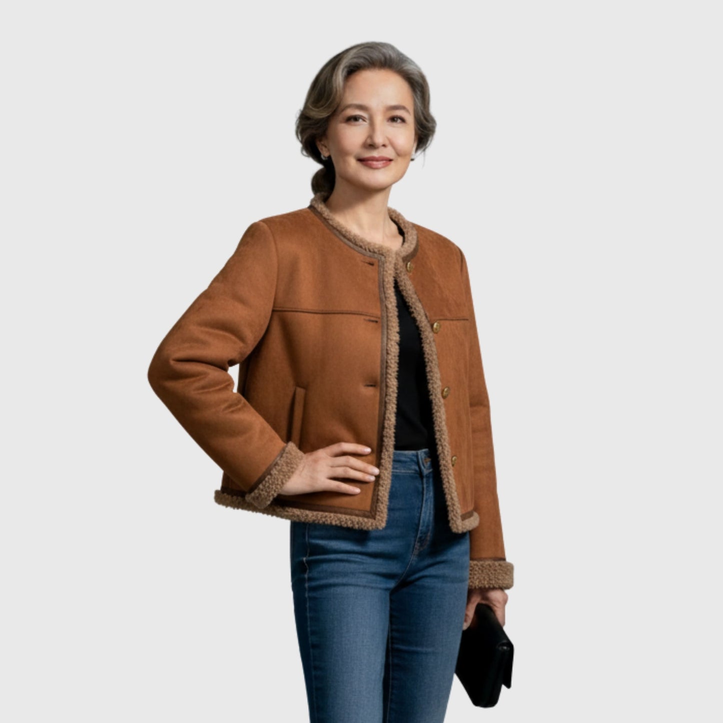 Charlene | Buttonless Sheepskin Jacket