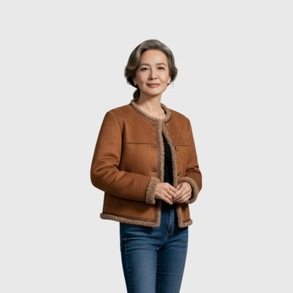 Charlene | Buttonless Sheepskin Jacket